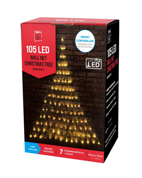 LED CHRSITMAS TREE WALL NET WARM WHITE