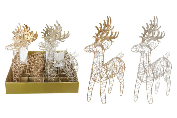 Wire Standing Reindeer 23cm Assorted Colours