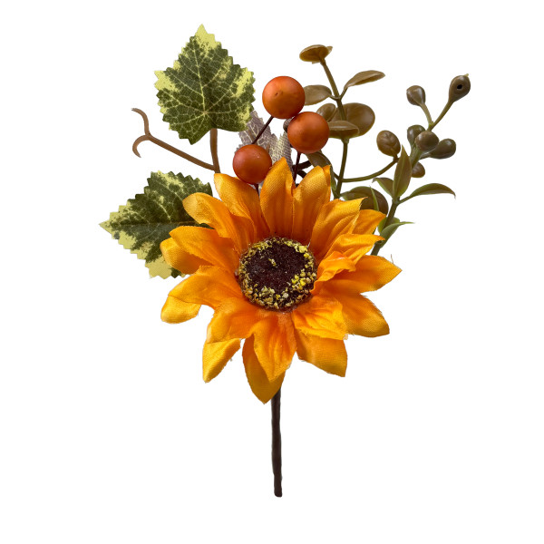Autumn Sunflower Pick 17cm