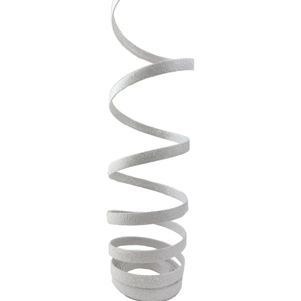 Glitter Spiral Deco 4.5mx15mm White