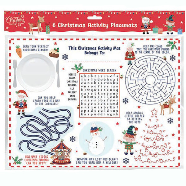 Christmas Activity Placemats Pk6