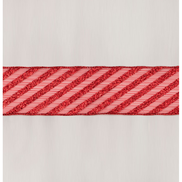 2.5in X 10 Yard STRIPE GLITTER RIBBON