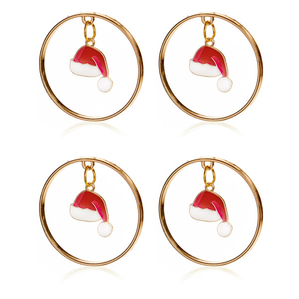 Christmas Napkin Rings Pk4 Choice of Santa or Hats