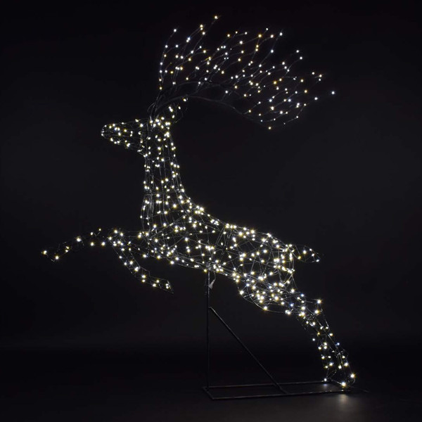 1.5m Grey Flexi Richmond Leaping Stag with Branch Antlers