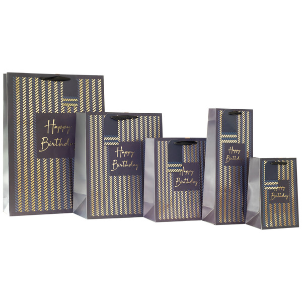 Herringbone Blue Gift Bag M