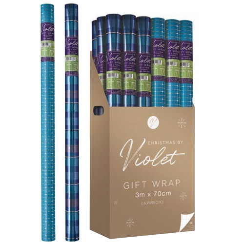 Tartan Wrapping Paper 2mx70cm Pink or Blue