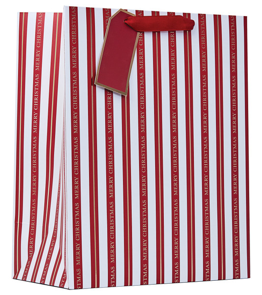 Christmas Stripe Gift Bag Large