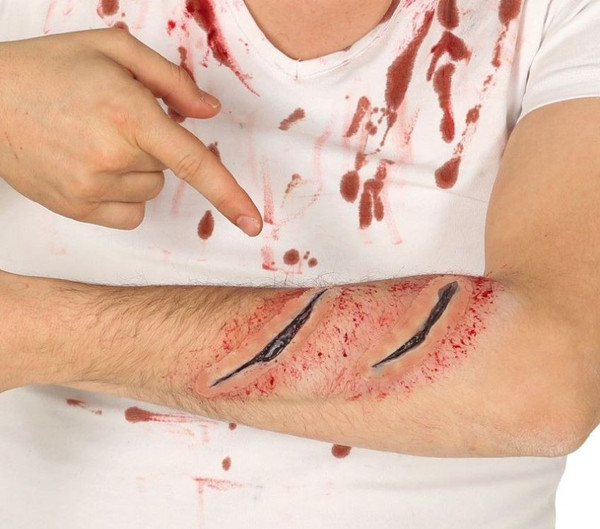 Scars Latex Fake Wound 4x7.5cm Pk2