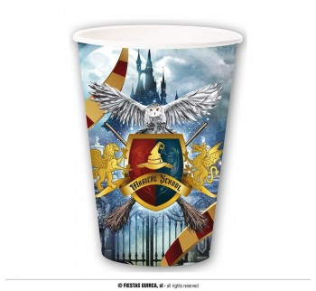 Halloween Magician School Emblem Paper Cups 240ml Pk6