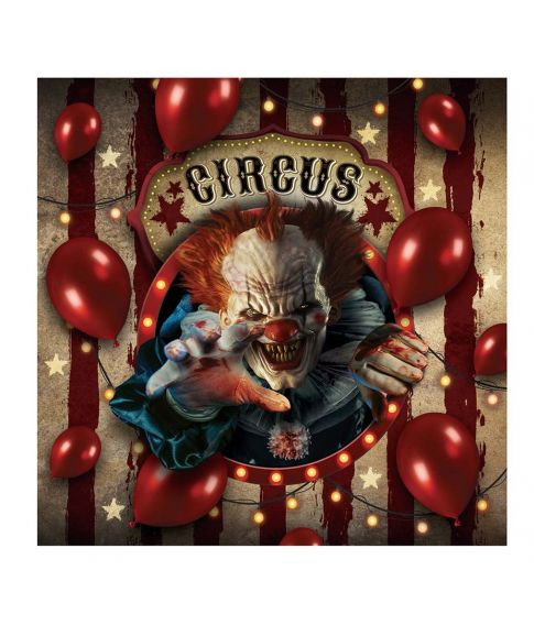 Halloween Circus Clown Napkins 33x33cm Pk12