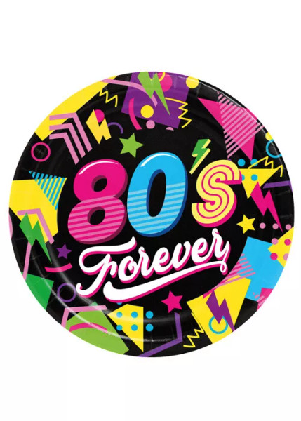 80s Forever Paper Plates 23cm Pk6