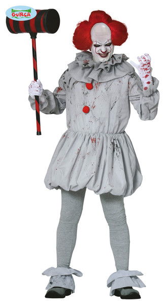 Killer Clown Grey Adult Size Medium
