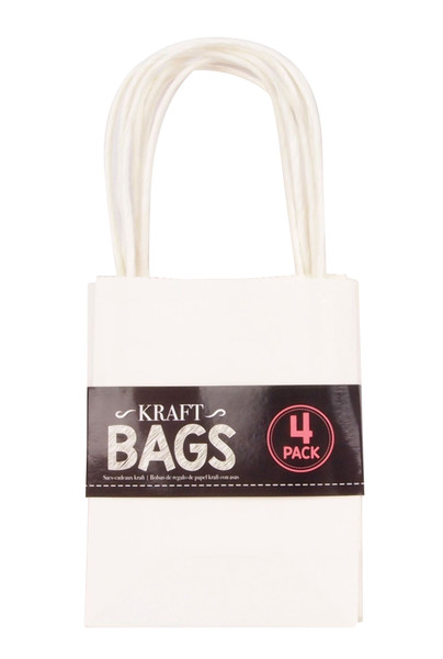WHITE BAGS 14x11x6cm 4 Pack