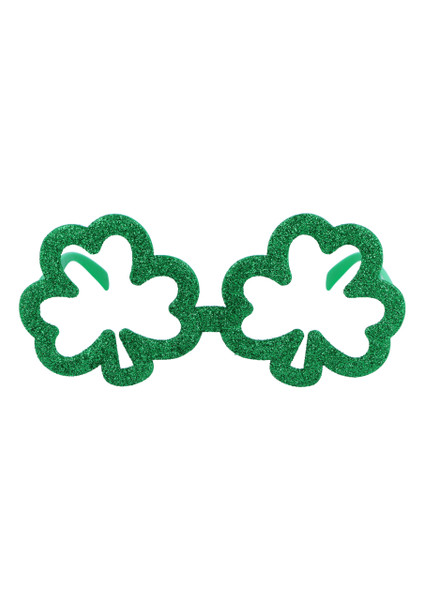 St Patricks Irish Shamrock Glitter Glasses
