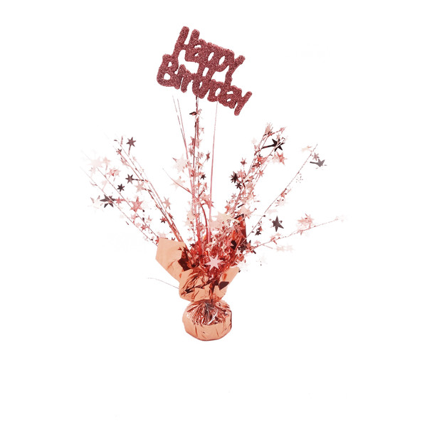Table Centrepiece Rose Gold Happy Birthday