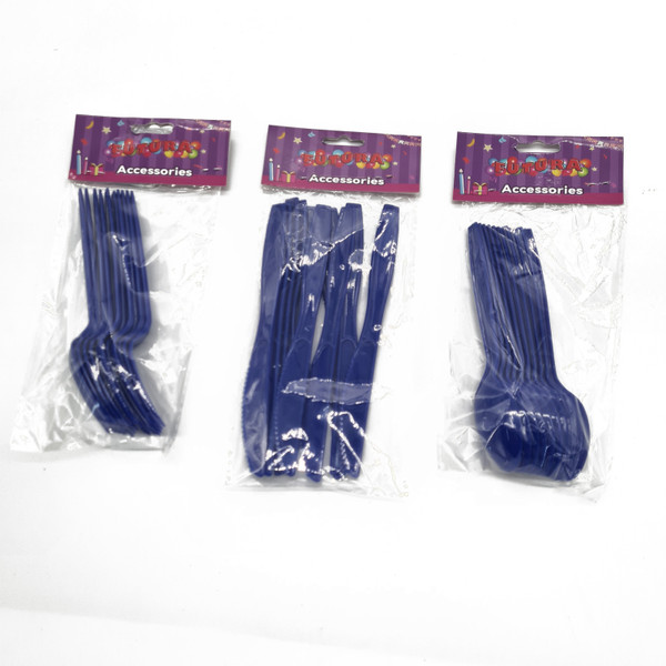 Reusable Plastic Forks Royal Blue Pack 10