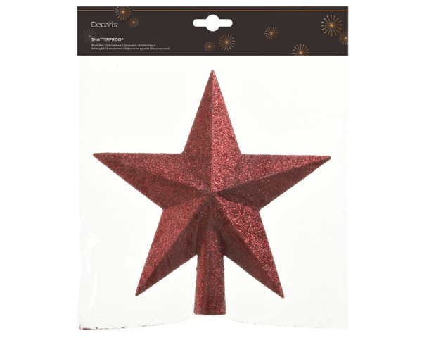 Glitter Treetopper Dark Red 19cm