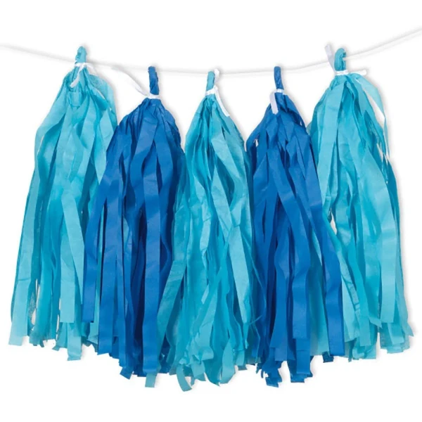 Tassle Garland Royal Blue and Light Blue 9ft