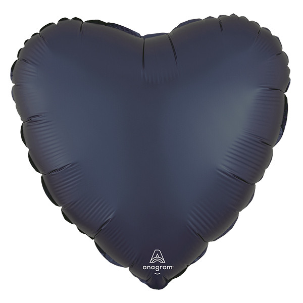 H100 18in Heart Foil Balloon Satin True Navy