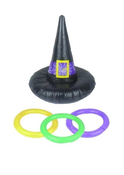 Halloween Inflatable Witch Hat and Hoop Game 4pcs