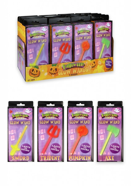 Glow in the Dark Halloween Wand 20cm Choice of 4 Styles