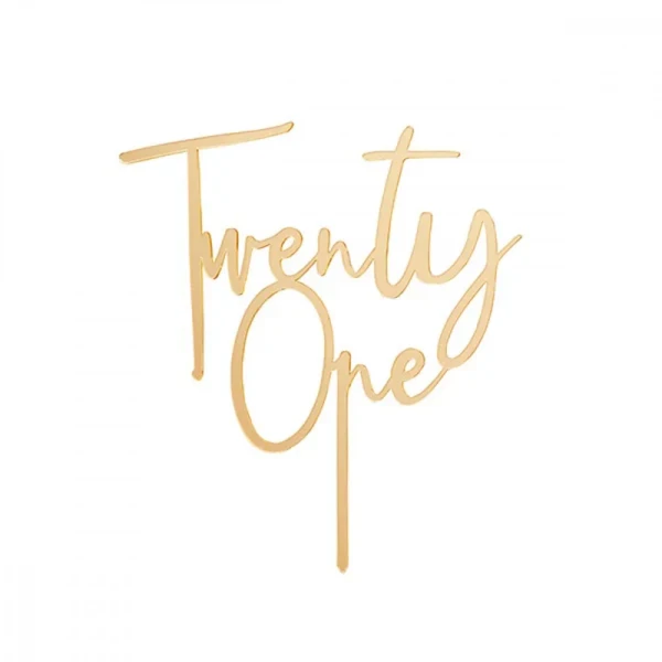 Gold Acrylic Cake Topper Age 21