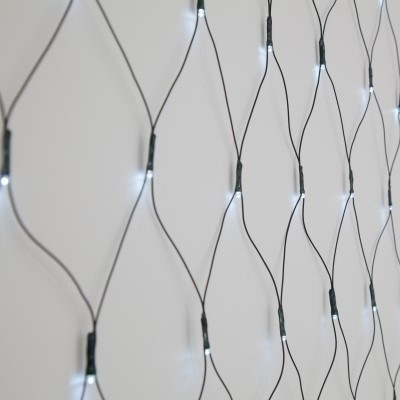 160 LED Battery Operated Timer Net LIghts White