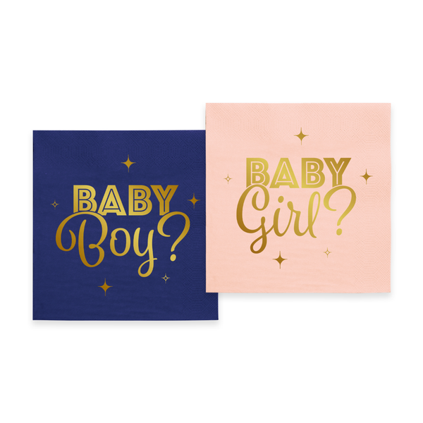 Baby Shower Gender Reveal Boy Girl Napkins Pk20