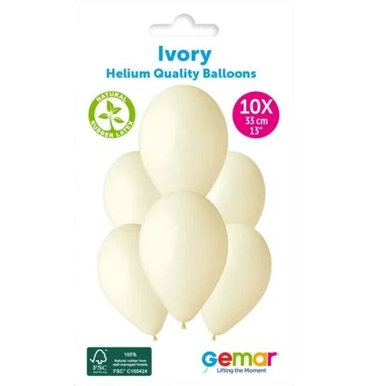 13in Latex Balloons Pk10 Ivory