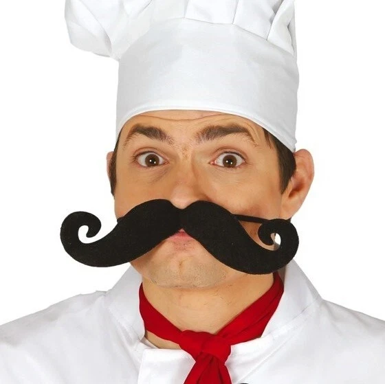 Comedy Novelty Chef Giant Moustache with Elastic 21.5cm