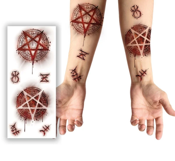 Satanic Fake Tattoos Pk6