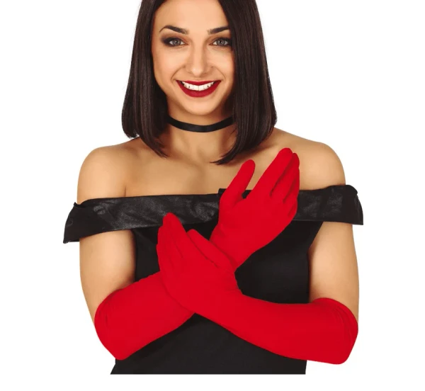 Long Red Gloves 42cm