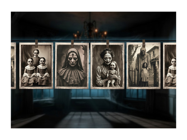Spooky Photo Garland Paper 300x23x16 cm