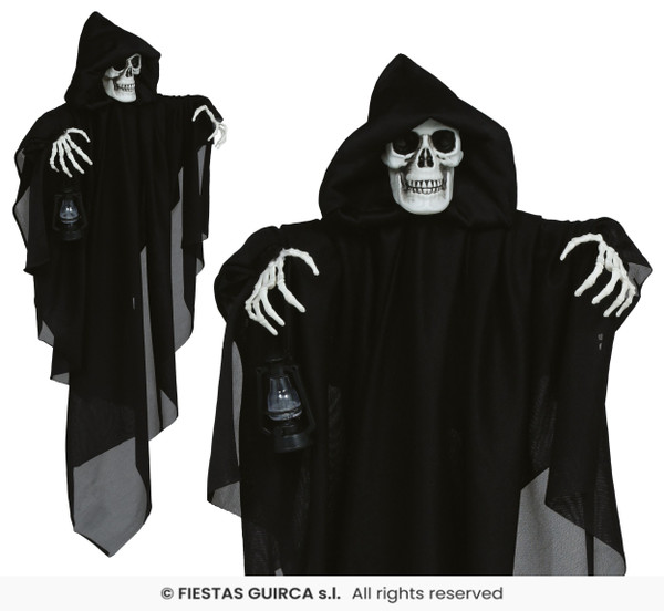 Hanging Skeleton with Black Robe 58cm