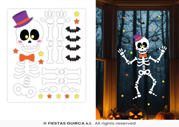 Skeleton Gel Cling 25x30cm