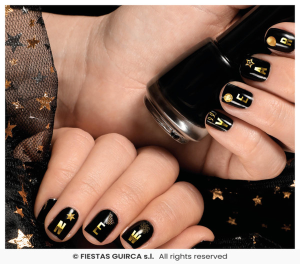 Happy New Year Nail Stickers 10x7cm