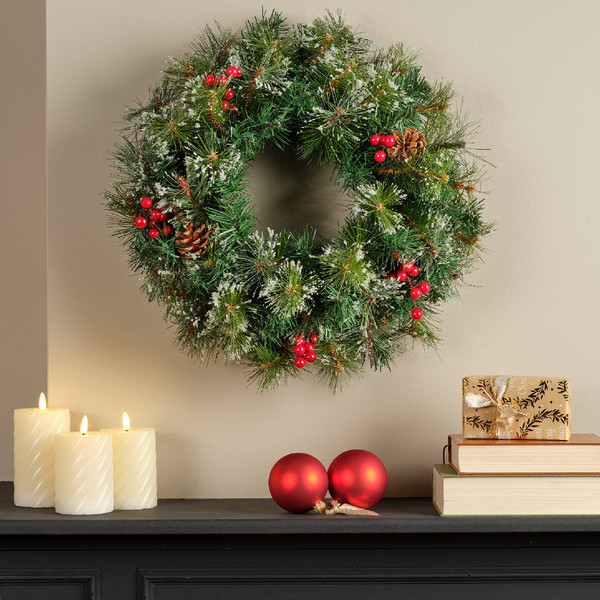 Ipswich Frosted Garland with Acorns and Berrys 2.7m