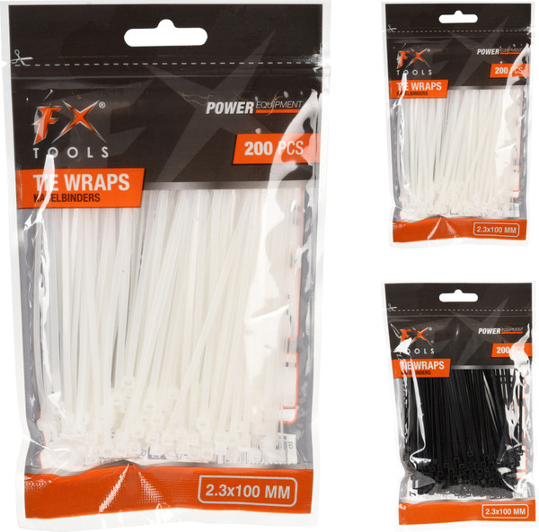 Cable Ties 100mm Pk200 Black or White