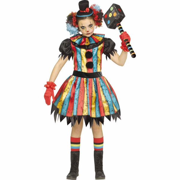 Carny Clown Girls M Age 8 to 10