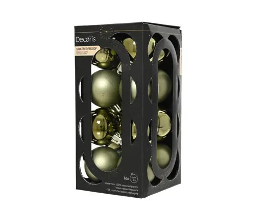 Shatterproof Baubles 16x4cm Rosemary Green