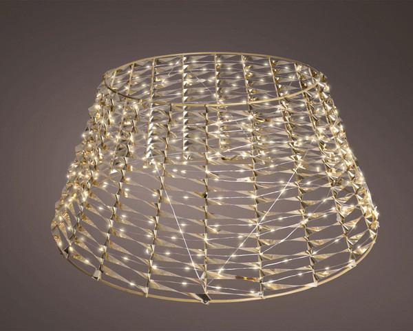 LED Micro Wire Tree Skirt Warm White with Gold Wire 72x28cm