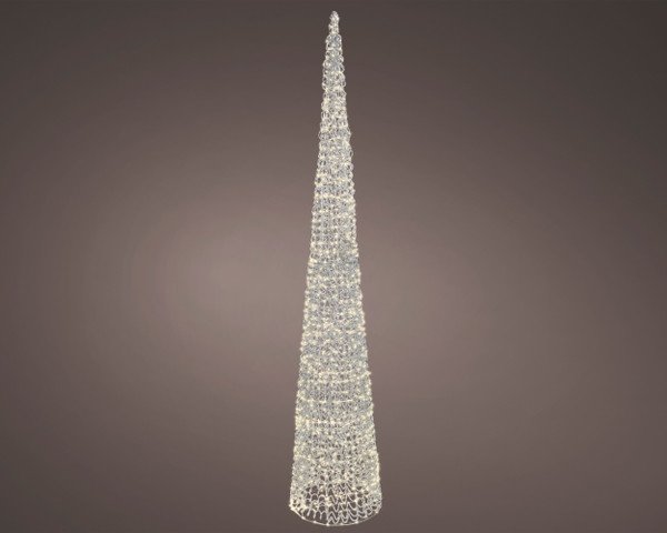 180cm Cone Tree 1800 Warm White Micro LEDS Silver Loops on Metal Frame