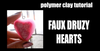 Pardo Faux Druzy Hearts