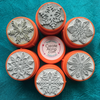 Snowflake TextureStax set of 6 round Stamps