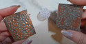Faux Metal Texture Raspberry Beads