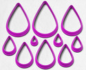 PCP Rain Keeps Falling Teardrop Cutters Set of 10 pcs