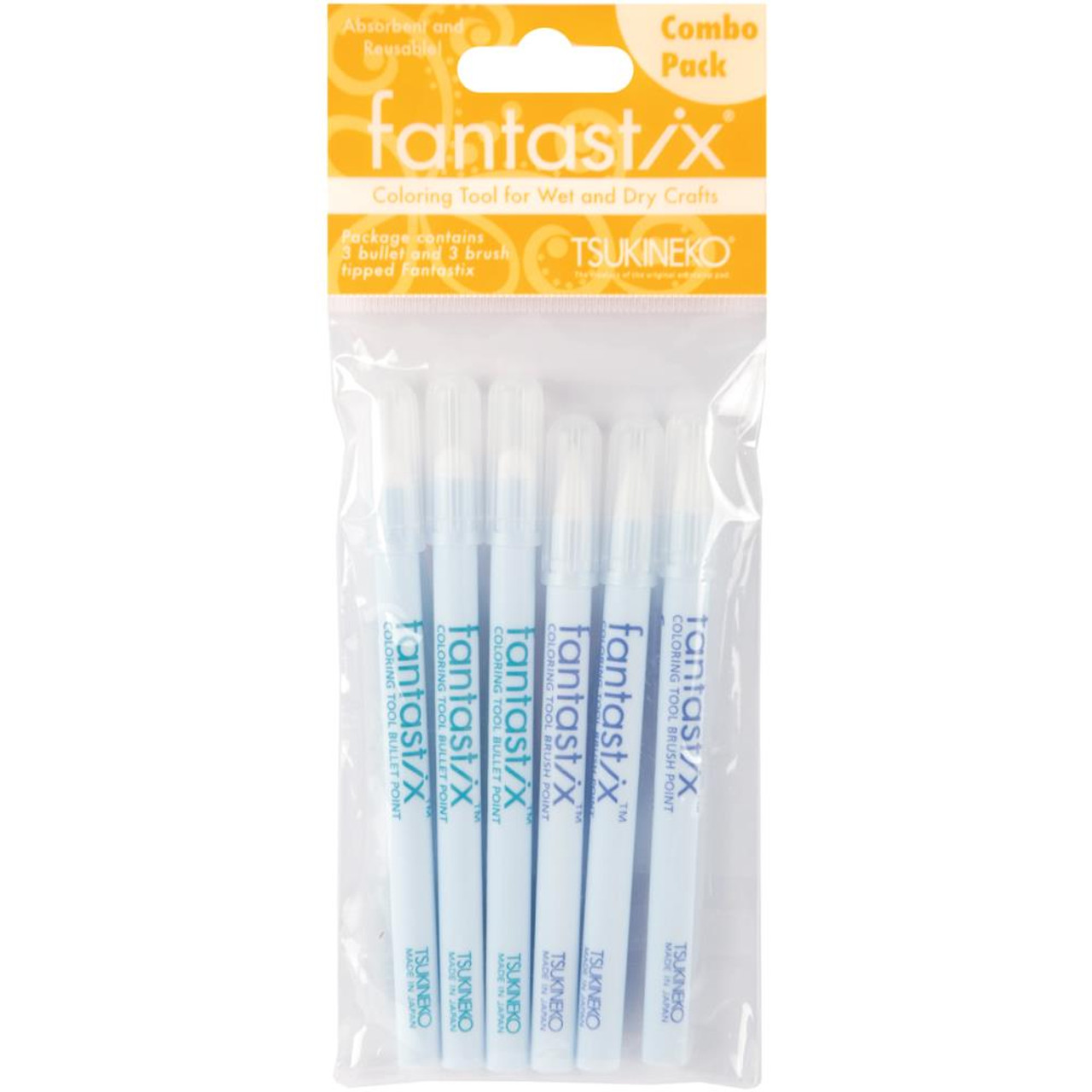 Fantastix Coloring Tool For Wet & Dry Media 6/Pkg - Poly Clay Play