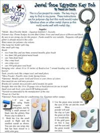 Penni Jo Originals Jewel Tone Egyptian Key Fob Tutorial - Poly Clay Play