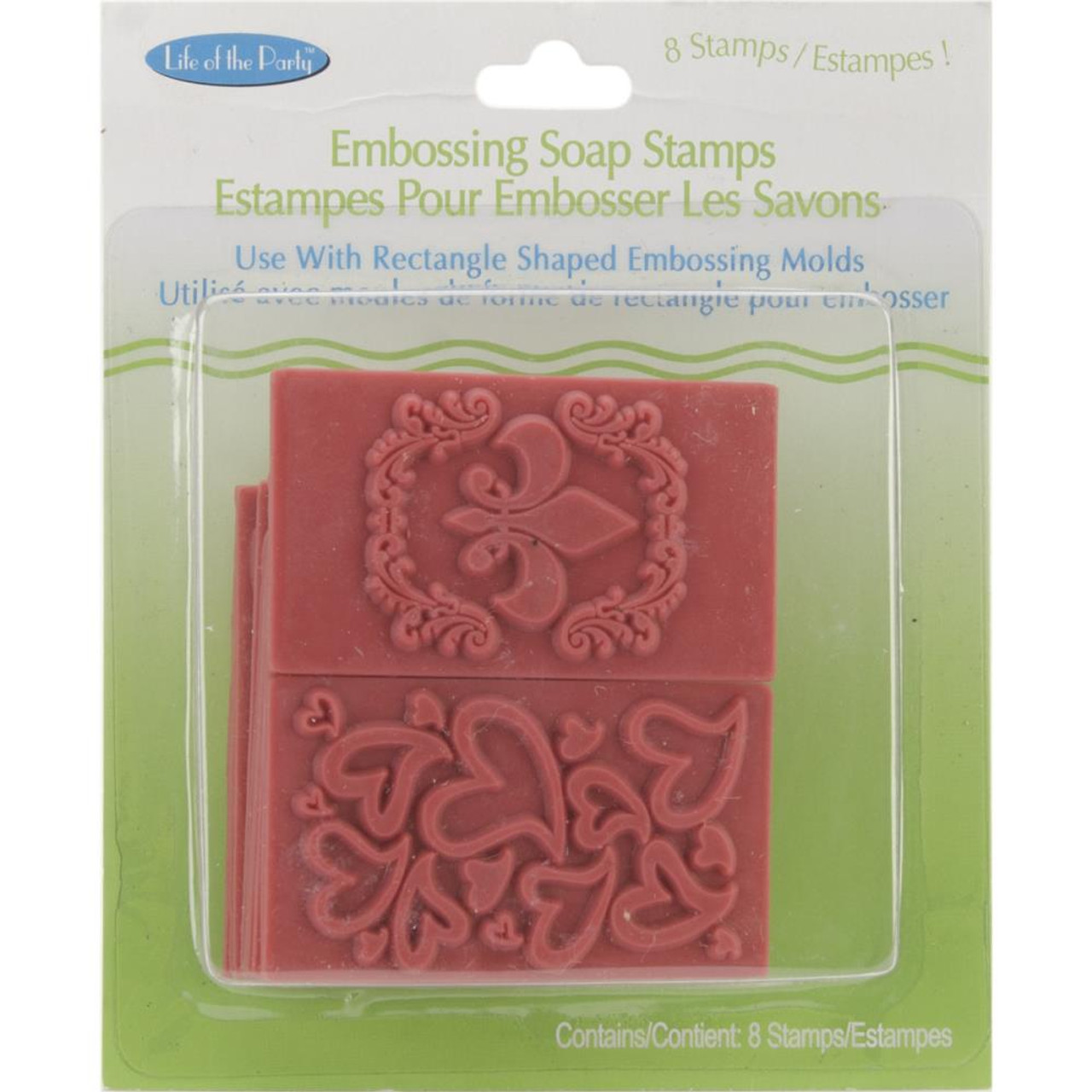 Soap Embossing Stamp Assortment 8/Pkg Rectangles - Poly Clay Play