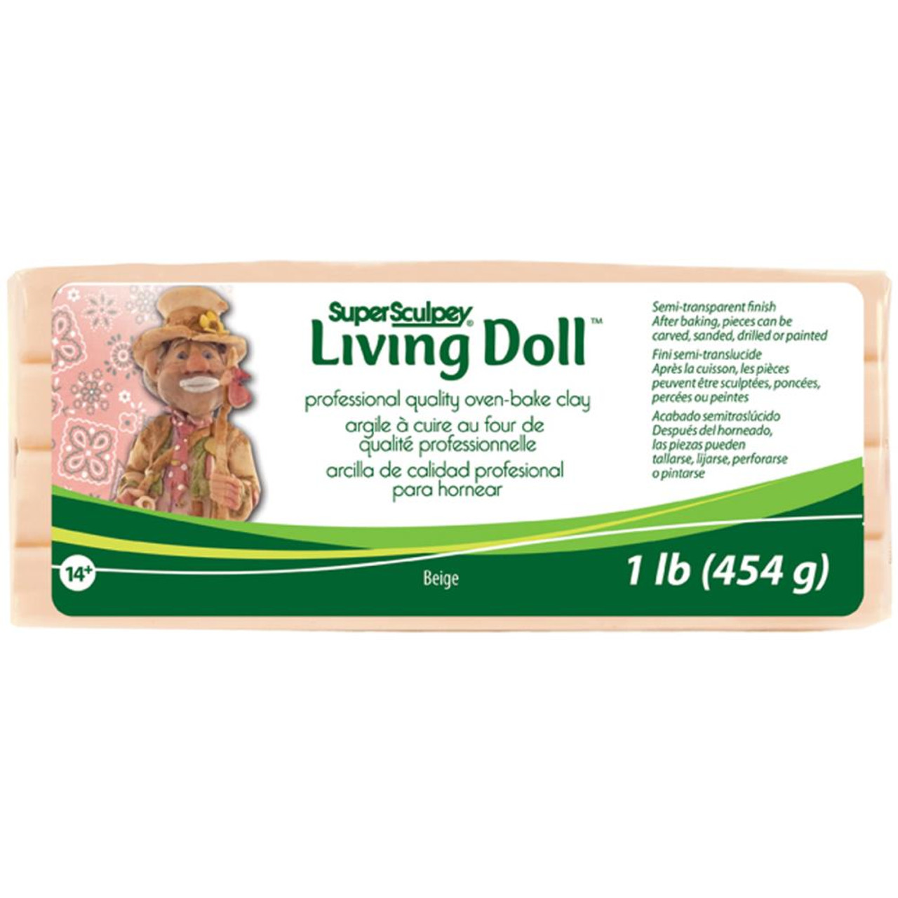 Super Sculpey Living Doll Clay 1 lb available in 3 colors - Poly Clay Play